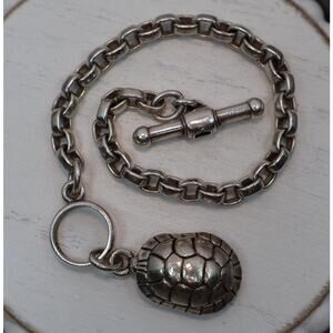 Barry Kieselstein Cord 925 Turtle Toggle Charm Bracelet 44.87G / 8in / 5.5mm